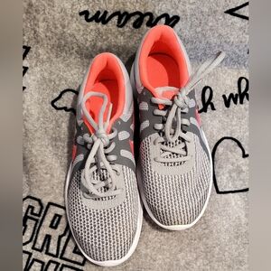Kids Gray and Pink Athletic Shoes